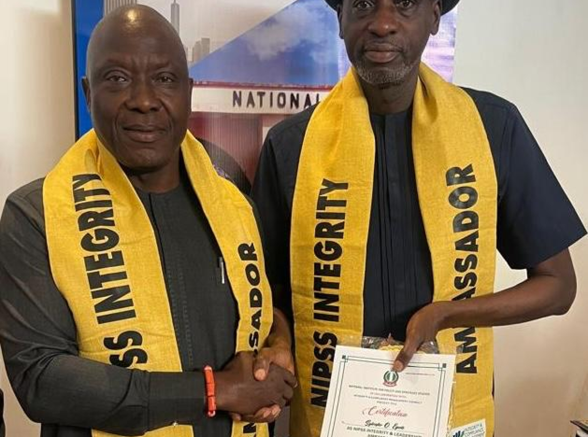SYLVESTER EGEDE BECOMES NIPSS INTEGRITY AMBASSADOR 
